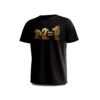 2+2-Front-Black تيشيرت 2+2=1 بتصميم ذهبي ثلاثي الأبعاد
