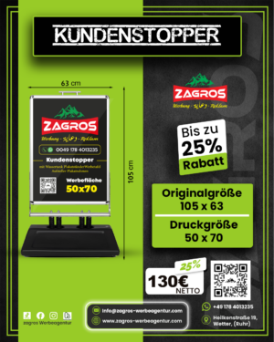 4.png ستاند رصيف خارجي مقاوم للرياح مع قاعدة مياه Kundenstopper (قياس 50×70 سم)