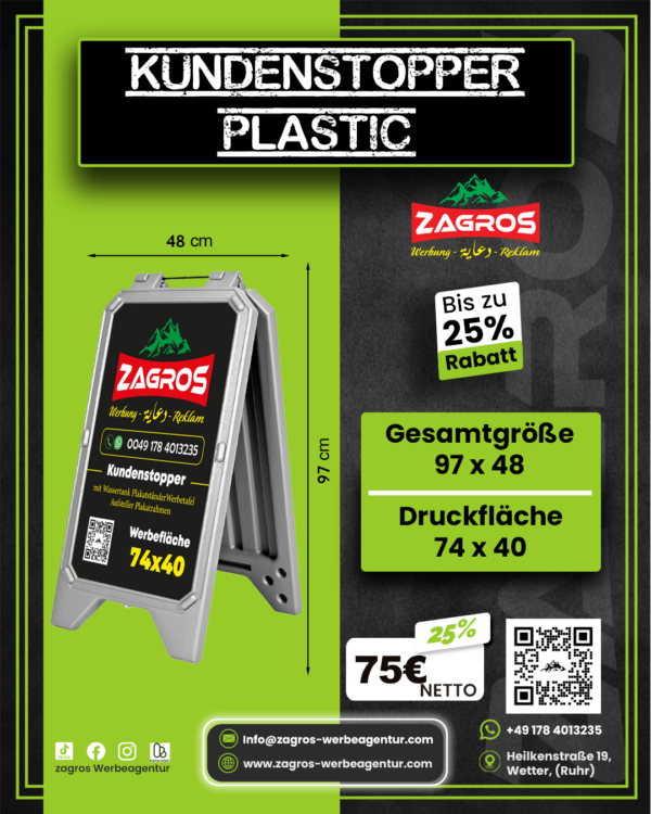 9.png ستاند رصيف بلاستيك مع قاعدة مائية (قابل للتعبئة) - Kundenstopper Plastic (قياس 40×74 سم)