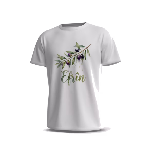 Efrin-2-Front-White تيشيرت Efrîn بتصميم غصن الزيتون