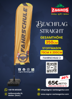 Fahrschule-2.png Fertige Beachflag – Fahrschule (Straight-Modell – Höhe 350 cm)