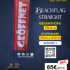 Geoffnet-1.png علم شاطئ جاهز - مفتوح Geöffnet (موديل ستريت Straight - ارتفاع 350 سم)