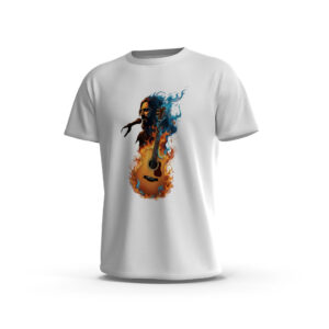 Gitar-1-Front-White تيشيرت جرافيك جيتار ناري