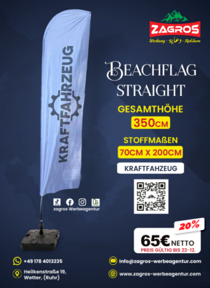 Kraftfahzeug.png علم شاطئ جاهز - خدمات مركبات Kraftfahrzeug (موديل ستريت Straight - ارتفاع 350 سم)
