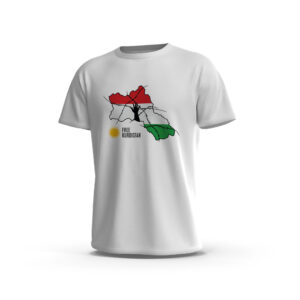Kurdistan-4-Front-White تيشيرت كردستان – الحرية خلف الأسلاك الشائكة ستريت وير أسود