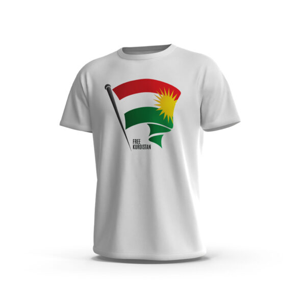 Kurdistan-5-Front-White تيشيرت كردستان – علم الحرية المرفرف ستريت وير أسود