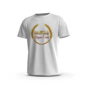 Qamislo-1-Front-White تيشيرت قامشلو – تصميم القمح الذهبي (Qamishlo Heritage Tee)