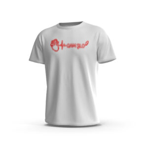 Qamislo-2-Front-White تيشيرت قامشلو – تصميم القلب النيون (Neon Pulse Qamishlo Tee)