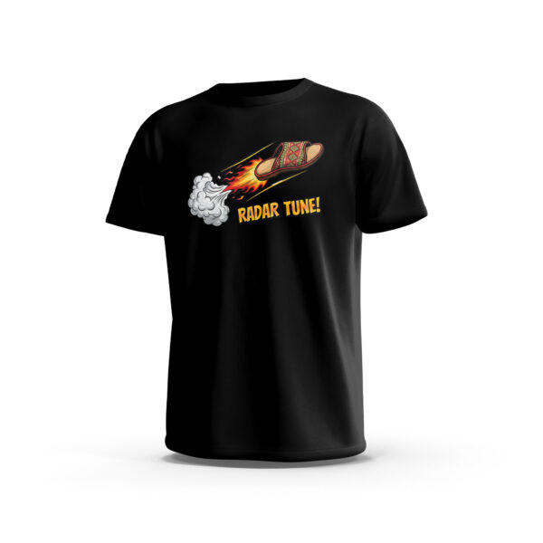 Radar-Tune-1-Front-Black تيشيرت رادار تون – السلايد الناري (Radar Tune Flame Slide Tee)