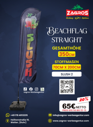 Slush-2.png علم شاطئ جاهز - سلاش مثلج Slush Eis (موديل ستريت Straight - ارتفاع 350 سم)