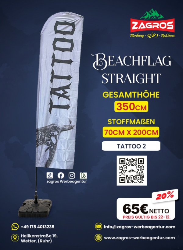 Tattoo-2.png علم شاطئ جاهز - استوديو تاتو ووشم Tattoo Studio (موديل ستريت Straight - ارتفاع 350 سم)