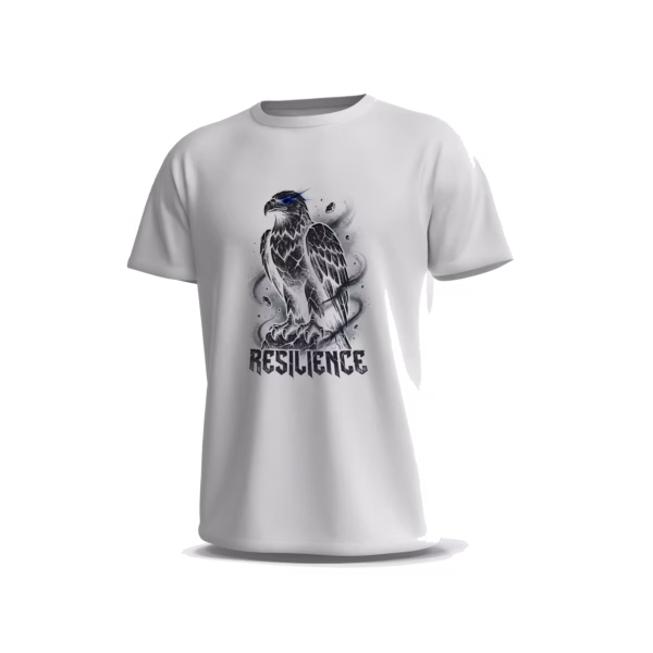 baz-1-Front-White تيشيرت Resilience بتصميم نسر أبيض