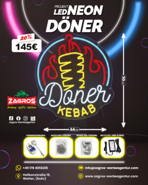 doner-neon-copy.jpg لافتة نيون LED مضيئة - شاورما ودونر كباب Döner Kebab (مع ريموت تحكم)