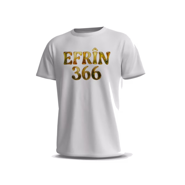 efrin-4-Front-White تيشيرت Efrîn 366 بتصميم ذهبي ثلاثي الأبعاد