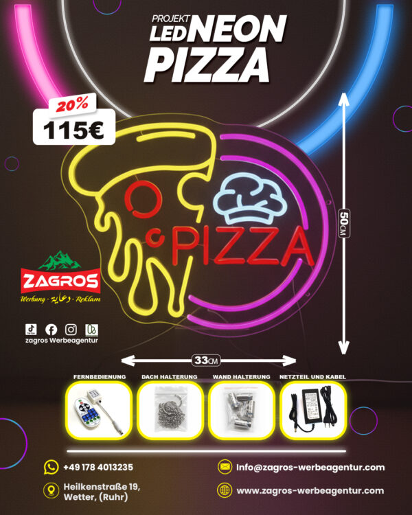 neon-pizza-copy.jpg لافتة نيون LED مضيئة - بيتزا ومطعم إيطالي Pizza (مع ريموت تحكم)