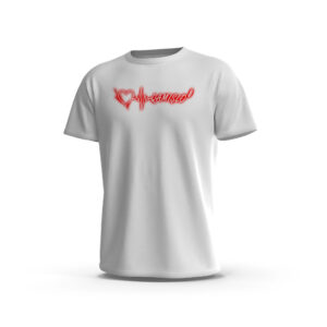 qamislo-4-Front-White تيشيرت قامشلو – نبض القلب النيون (QAMISLO Neon Heartbeat Tee)