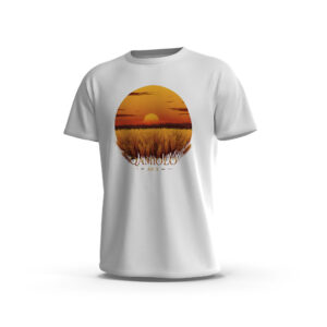 qamislo-5-Front-White تيشيرت قامشلو – غروب سنابل القمح (QAMISLO Sunset Field Tee)