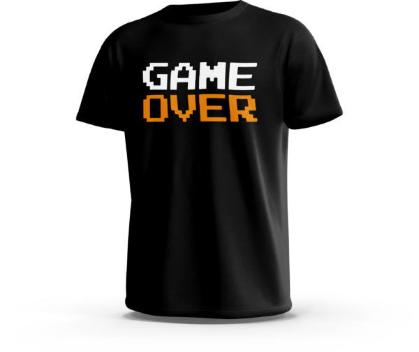 amanos-ts-game-over-black تيشرت Game Over بطباعة جيمينج