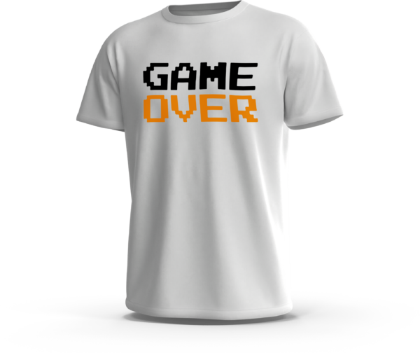 amanos-ts-game-over-white تيشرت Game Over بطباعة جيمينج