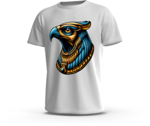 amanos-ts-horus-falcon-white T-Shirt Horus mit pharaonischem Falken-Design