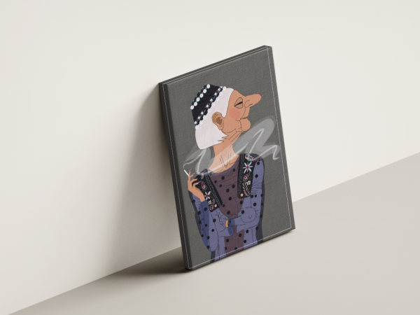 contemporary-caricature-light-gray-angle لوحة كانفاس كاريكاتير معاصر بتصميم فني