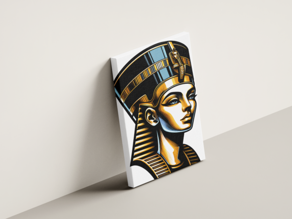 egyptian-queen-nefertiti-angled-view لوحة كانفاس الملكة المصرية نفرتيتي بتصميم فني