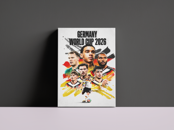 german-world-cup-2026-dark-background لوحة كانفاس ألمانيا كأس العالم 2026 بتصميم رياضي