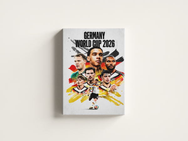 german-world-cup-2026-main-front لوحة كانفاس ألمانيا كأس العالم 2026 بتصميم رياضي