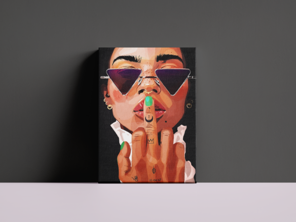girl-art-04 لوحة كانفاس فتاة بتصميم فني عصري
