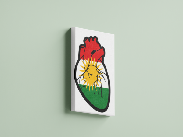 kurdistan-in-heart-02 لوحة كانفاس كردستان في القلب بتصميم فني