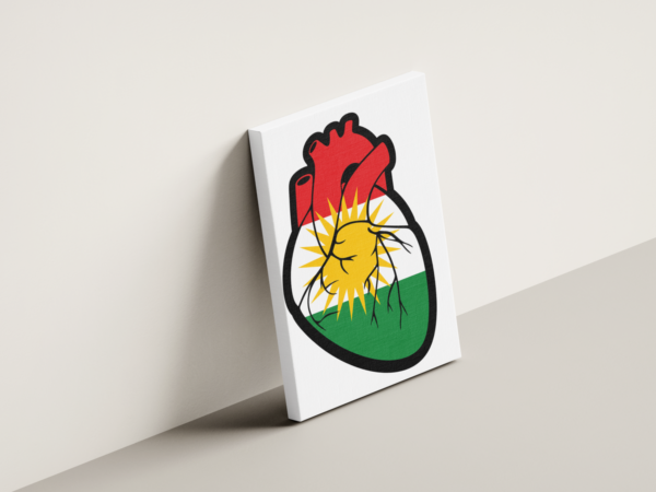 kurdistan-in-heart-03 لوحة كانفاس كردستان في القلب بتصميم فني