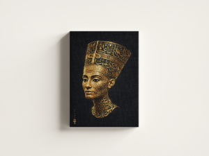 nefertiti-bust-gold-01 لوحة كانفاس تمثال نفرتيتي الذهبي بتصميم فني