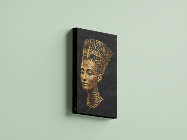 nefertiti-bust-gold-02 لوحة كانفاس تمثال نفرتيتي الذهبي بتصميم فني