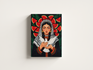 palestinian-woman-01-3 لوحة كانفاس امرأة فلسطينية بتصميم فني