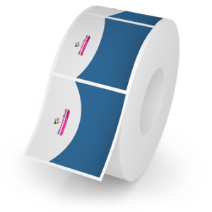 Quadratische Rollenetiketten 5 × 5 cm – PP weiß glänzend