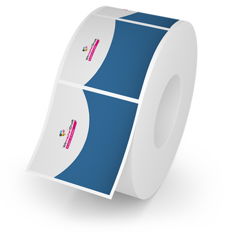Quadratische Rollenetiketten 5 × 5 cm – PP weiß glänzend