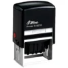 Datumsstempel mit zwei individuellen Textfeldern oberhalb und unterhalb des Datums – 50 × 10 mm – Shiny BP-827D