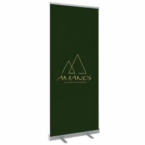 رول أب TOPSELLER 85 × 200 سم بهيكل فضي – طباعة مخصصة