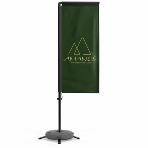 علم شاطئ Premium Square مع قاعدة صليبية وخزان ماء – مقاس Medium – طباعة مخصصة