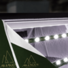 كاونتر معرض LED مستقيم 104 × 104 سم مع إطار وطباعة
