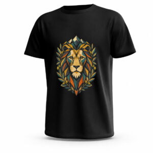 amanos-efrin-geometric-afrin-lion-black تيشيرت Geometric Afrin Lion جاهز للطباعة