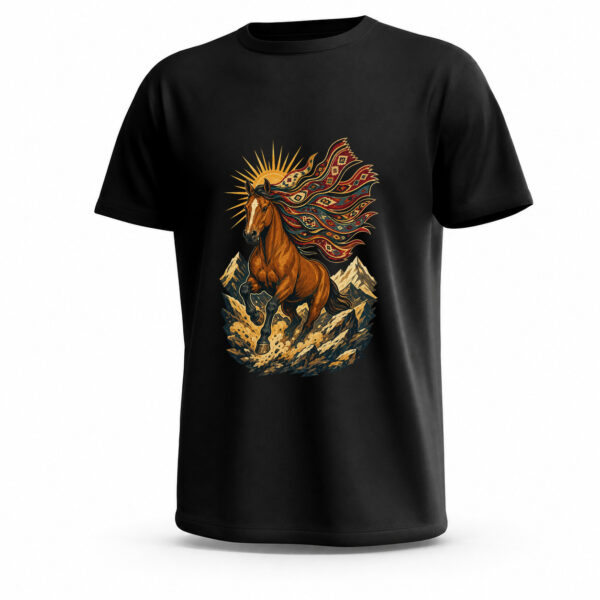 تيشيرت Horse And Mountains جاهز للطباعة