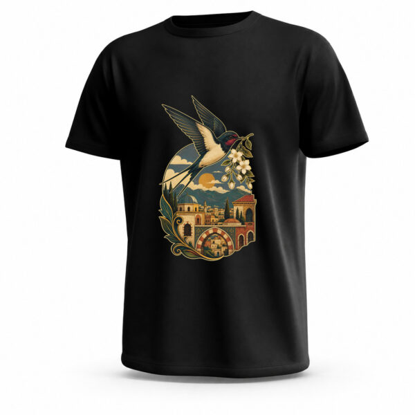 amanos-syrian-heritage-bird-black تيشيرت Heritage Bird جاهز للطباعة