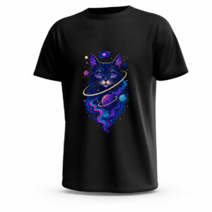 تيشيرت Cosmic Cat جاهز للطباعة