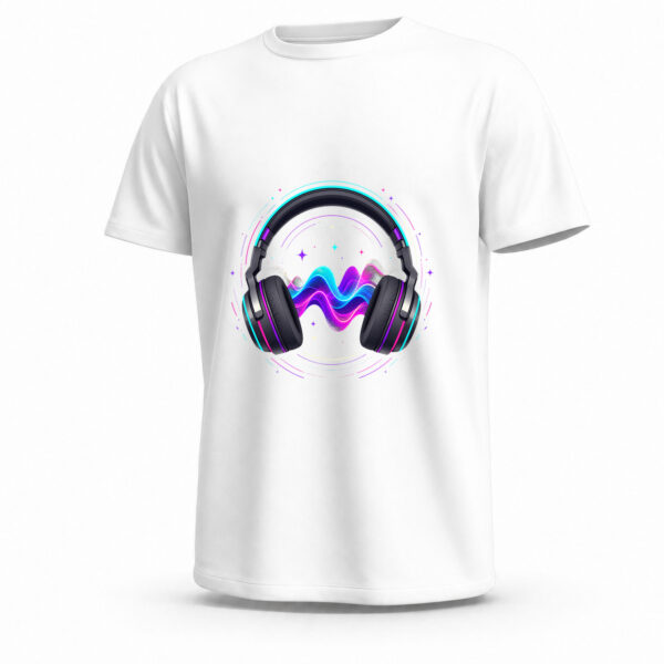 تيشيرت Headphones Wave جاهز للطباعة