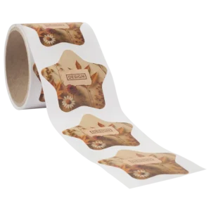 AMN-LBL-WMD-48266 ملصقات Bagasse على رول – شكل حر