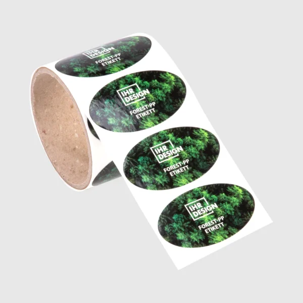 ملصقات Forest PP على رول – بيضاوي