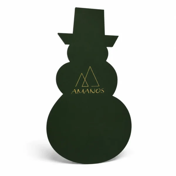 Bedruckte Glas-Klebefolie in Schneemann-Form – Konturschnitt