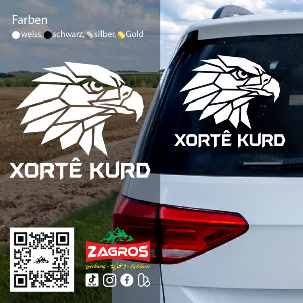 zag-stk-036-xorte-kurd-eagle-car-sticker-01 zag-stk-036-xorte-kurd-eagle-car-sticker-01