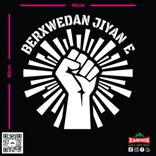 zag-stk-002-berxwedan-jiyane-fist-car-sticker-03 zag-stk-002-berxwedan-jiyane-fist-car-sticker-03